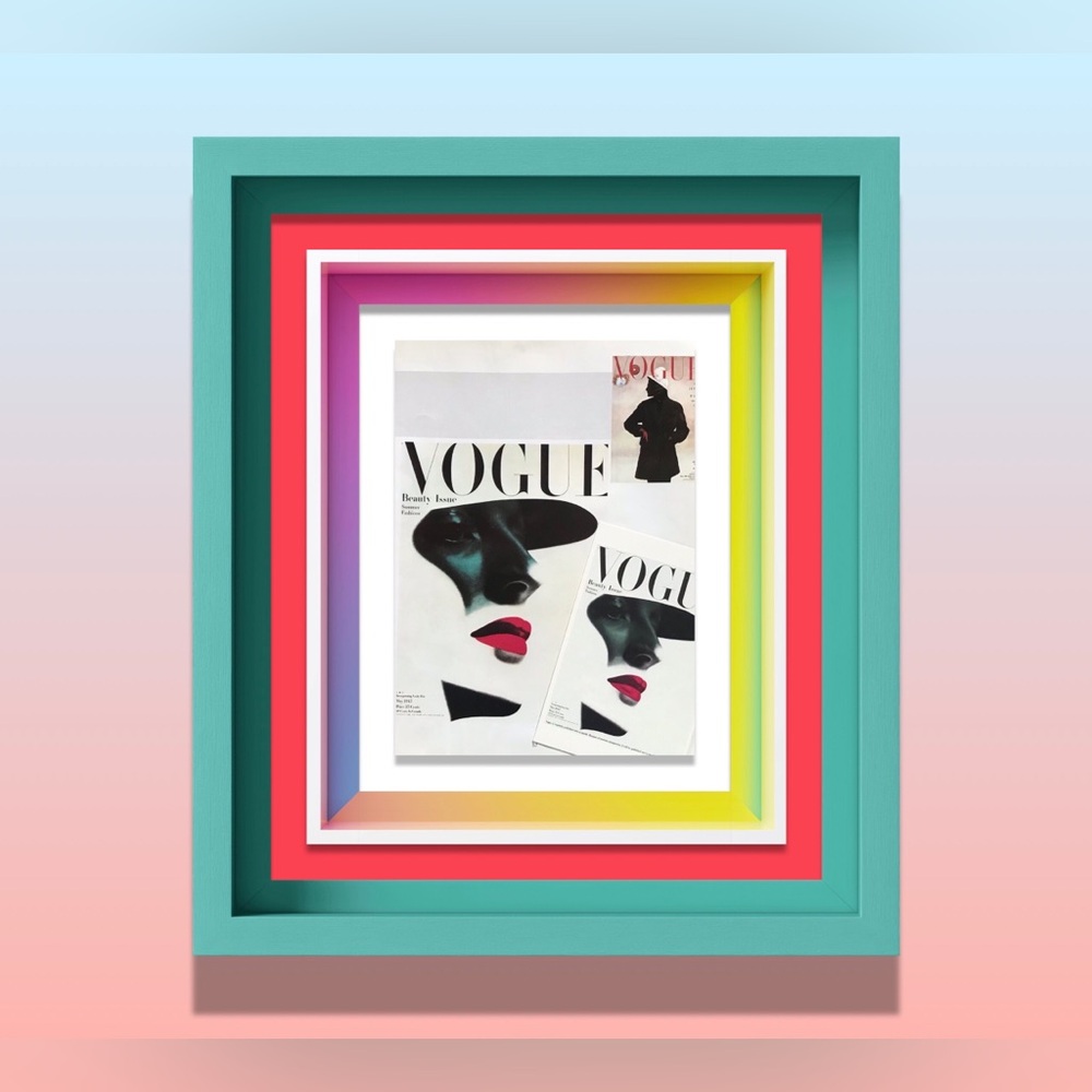 Vintage Matching Vogue Print and Postcard